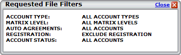 Requested File Filters