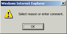 Select reason