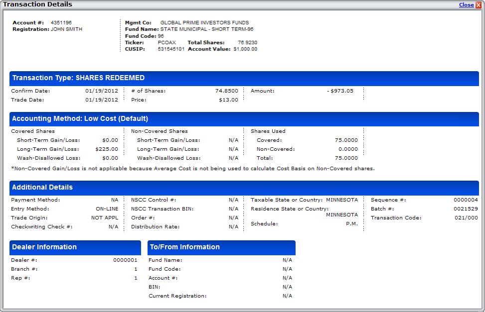 Transaction Details